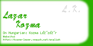 lazar kozma business card